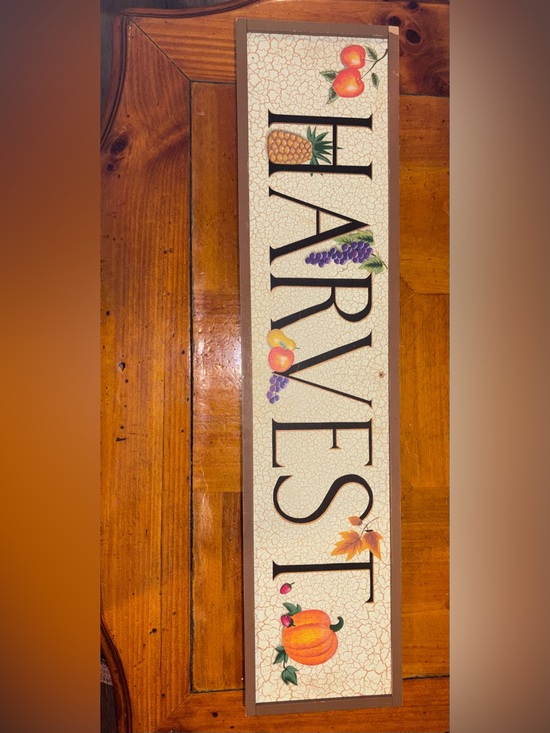 Other - Harvest Farmhouse Wall Sign - Cream and Brown